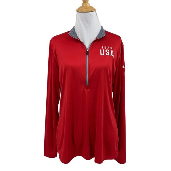 Team USA Delta Airline Shirt Women M Medium Red Olympics Long Sleeve Performance - Picture 1 of 11
